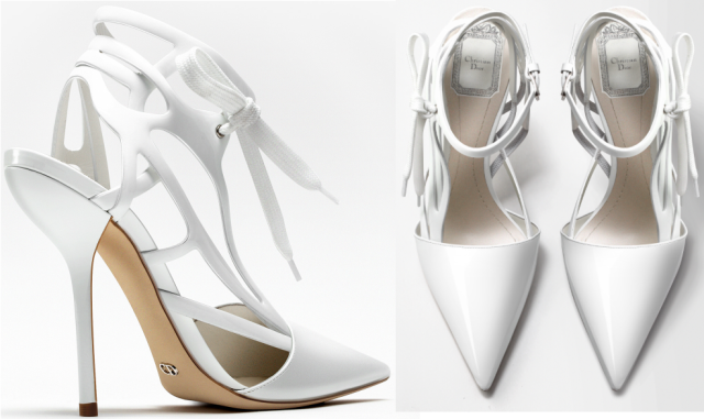 DIOR Pointed Toe Pump white Patent Leather